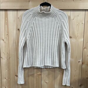 American Eagle Super Soft Cozycore Mock Neck Sweater - Ivory Cream - L